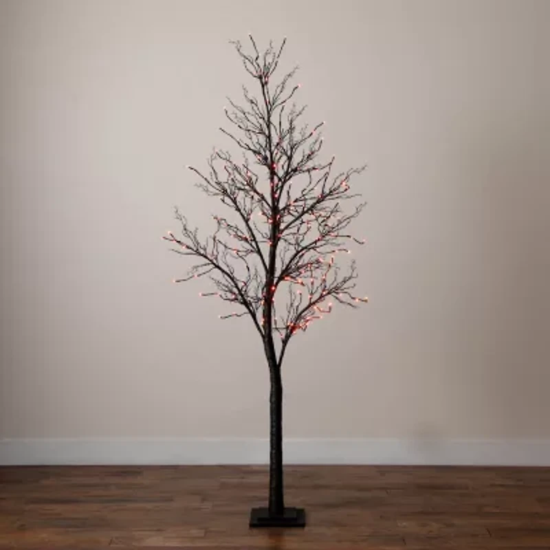 Nearly Natural 7ft Pre-Lit Halloween Twig Artificial Tree