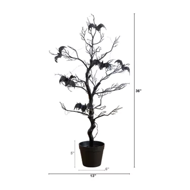 Nearly Natural 3ft Pre-Lit Halloween Twig Artificial Tree