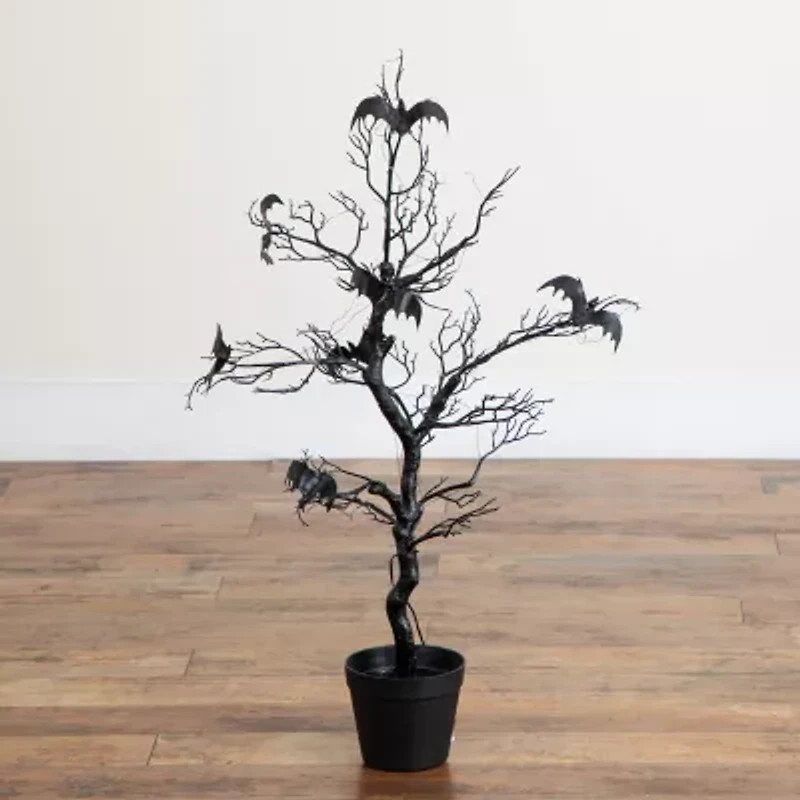 Nearly Natural 3ft Pre-Lit Halloween Twig Artificial Tree