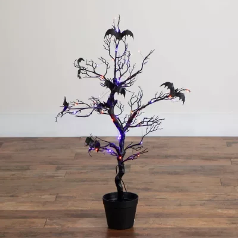 Nearly Natural 3ft Pre-Lit Halloween Twig Artificial Tree