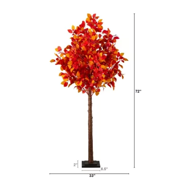 Nearly Natural 6ft Pre-Lit Autumn Artificial Tree