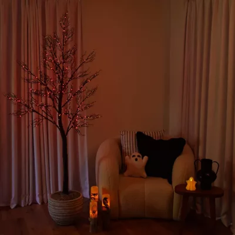 Nearly Natural Pre-Lit Halloween Minimalist Twig Artificial Tree