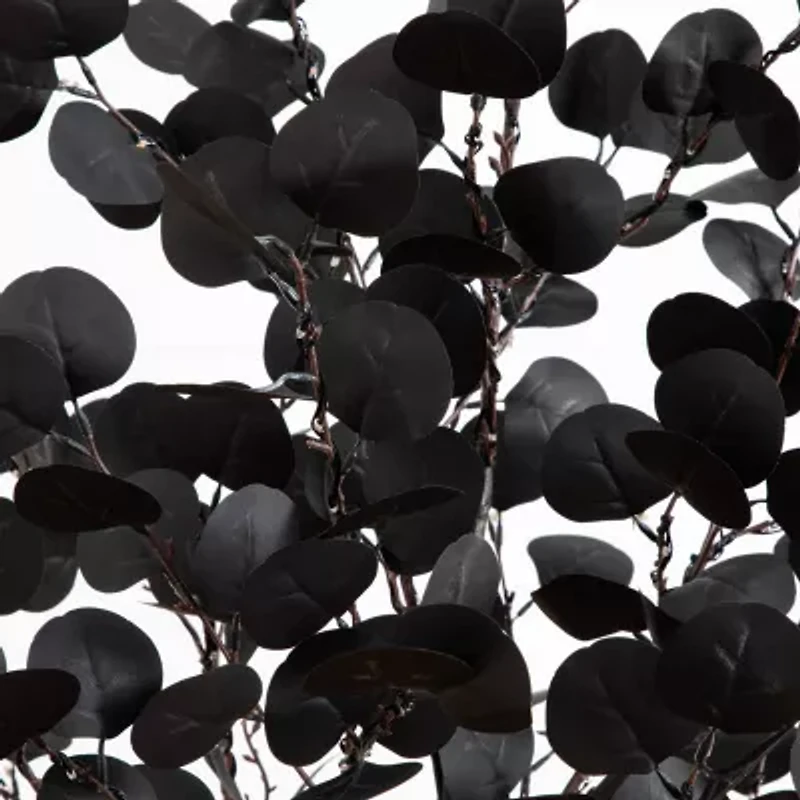 Nearly Natural 5ft Pre-Lit Black Eucalyptus Lighted Indoor Artificial Tree