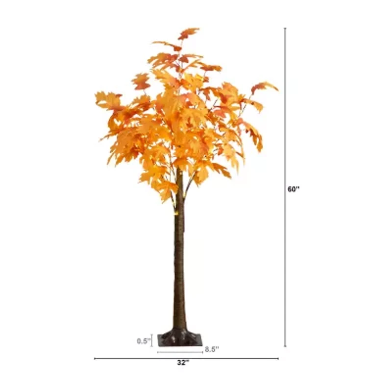 Nearly Natural 5ft Pre-Lit Autumn Maple Artificial Tree