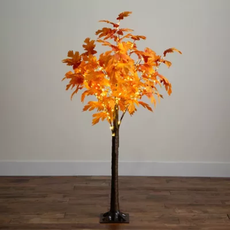 Nearly Natural 5ft Pre-Lit Autumn Maple Artificial Tree