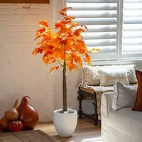 Nearly Natural 5ft Pre-Lit Autumn Maple Artificial Tree