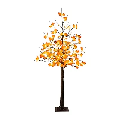 Nearly Natural 5ft Pre-Lit Autumn Maple Lighted Indoor Artificial Tree