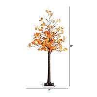 Nearly Natural 5ft Pre-Lit Autumn Maple Lighted Indoor Artificial Tree
