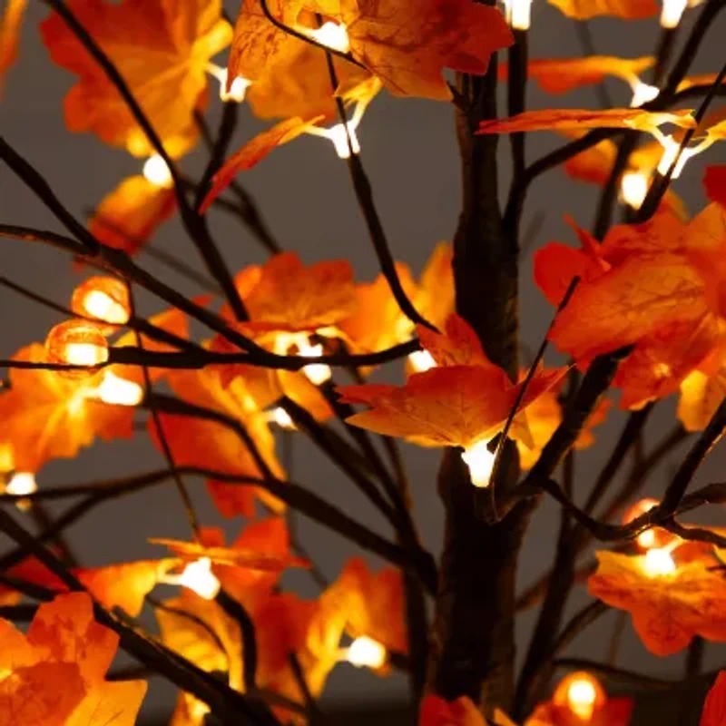 Nearly Natural 5ft Pre-Lit Autumn Maple Lighted Indoor Artificial Tree
