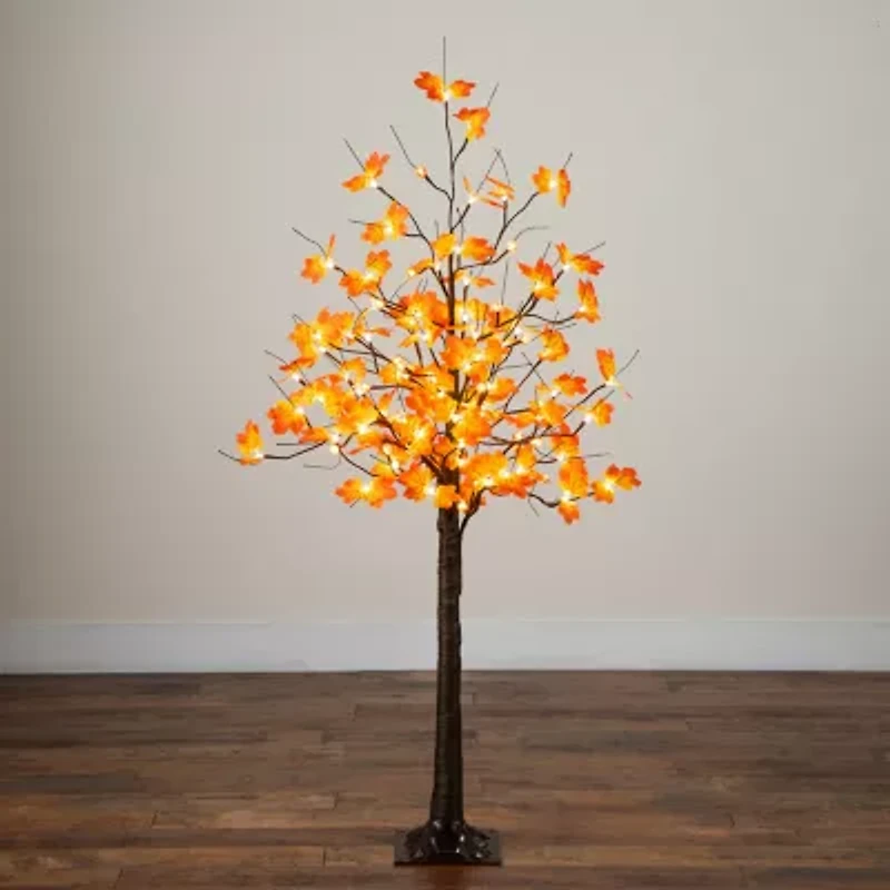 Nearly Natural 5ft Pre-Lit Autumn Maple Lighted Indoor Artificial Tree