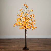 Nearly Natural 5ft Pre-Lit Autumn Maple Lighted Indoor Artificial Tree