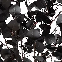 Nearly Natural 8ft Pre-Lit Black Eucalyptus Lighted Indoor Artificial Tree