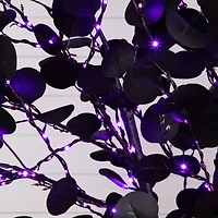 Nearly Natural 8ft Pre-Lit Black Eucalyptus Lighted Indoor Artificial Tree