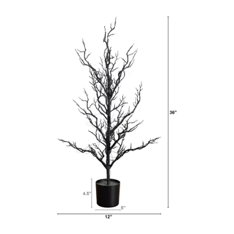 Nearly Natural 3ft Pre-Lit Halloween Twig Artificial Tree