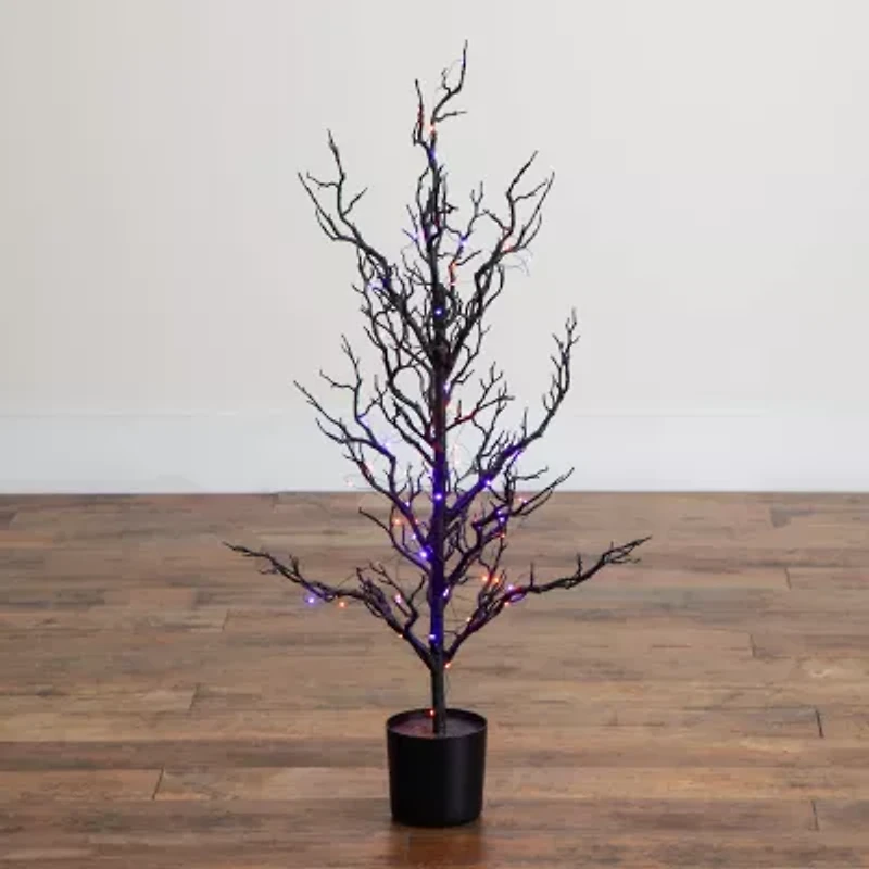 Nearly Natural 3ft Pre-Lit Halloween Twig Artificial Tree