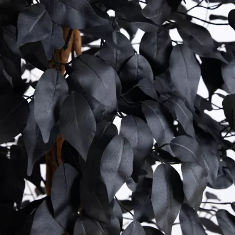 Nearly Natural 6ft Black Halloween Ficus Artificial Tree