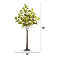 Nearly Natural 6ft Pre-Lit Autumn Oak Artificial Tree