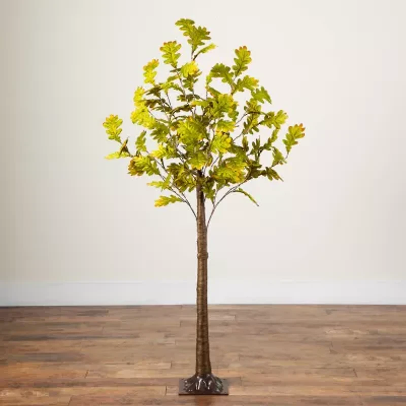 Nearly Natural 6ft Pre-Lit Autumn Oak Artificial Tree