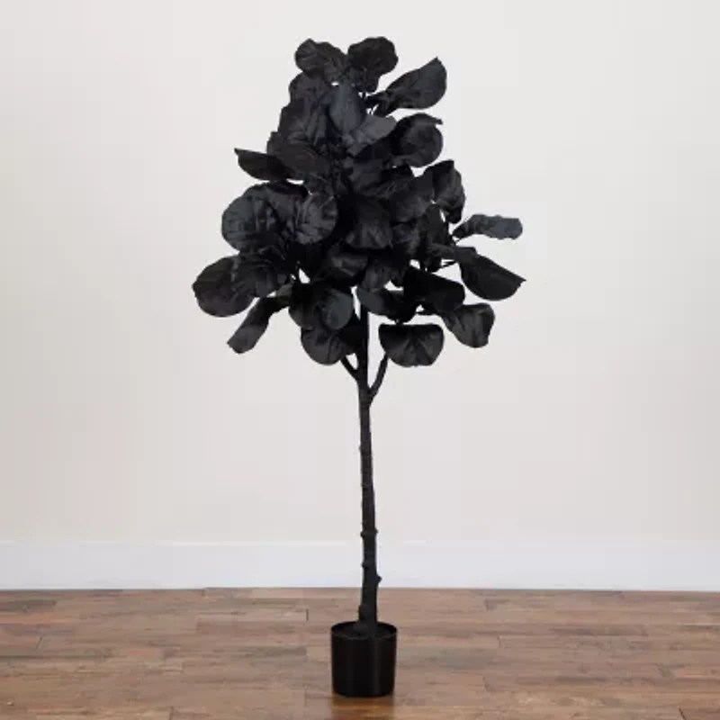 Nearly Natural 5ft Black Fiddle Leaf Artificial Tree