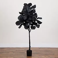 Nearly Natural 5ft Black Fiddle Leaf Artificial Tree