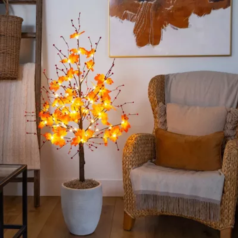Nearly Natural 4ft Autumn Maple Fall Artificial Tree