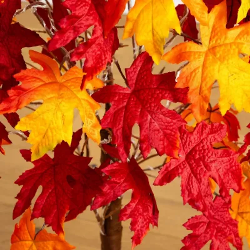 Nearly Natural 4ft Pre-Lit Autumn Weep Maple Artificial Tree