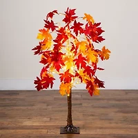 Nearly Natural 4ft Pre-Lit Autumn Weep Maple Artificial Tree