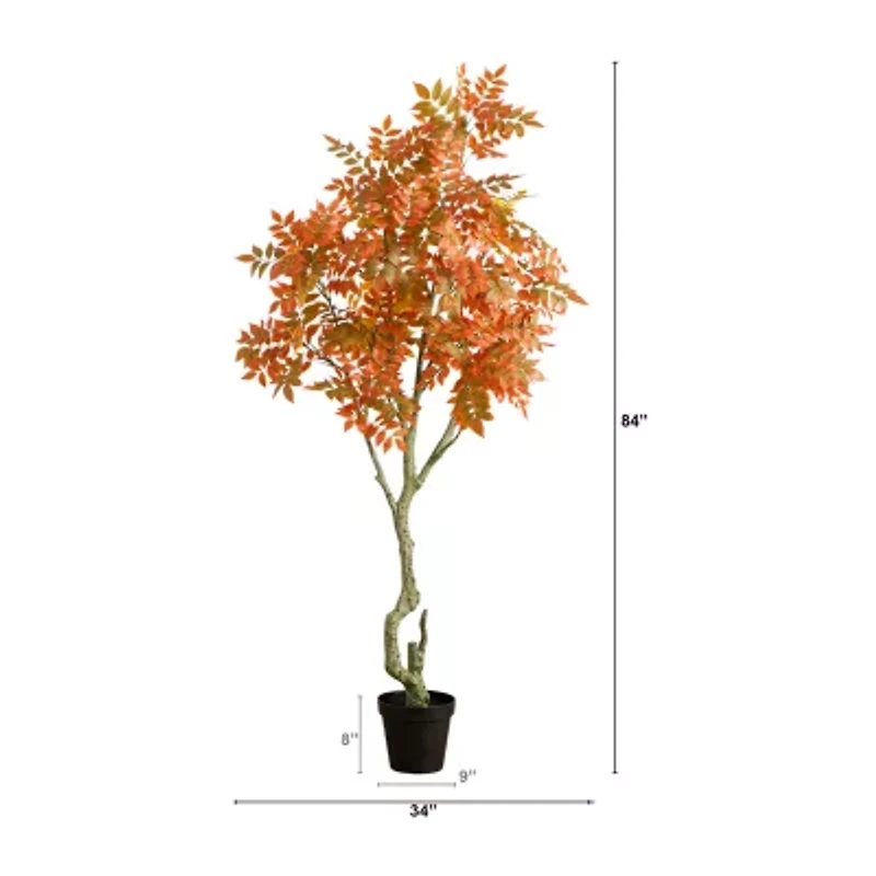 Nearly Natural 7ft Autumn Sumac Fall Artificial Tree