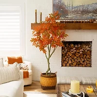 Nearly Natural 7ft Autumn Sumac Fall Artificial Tree