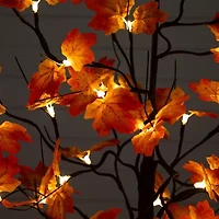 Nearly Natural 4ft Autumn Maple Fall Lighted Indoor Artificial Tree