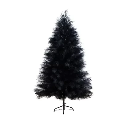 Nearly Natural 6ft Black Pampas Grass Artificial Tree