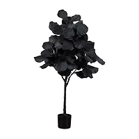 Nearly Natural 4ft Halloween Black Fiddle Leaf Artificial Tree