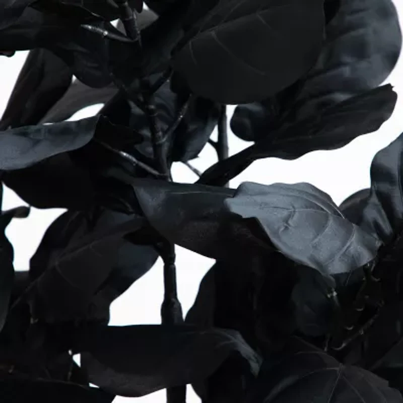 Nearly Natural 4ft Halloween Black Fiddle Leaf Artificial Tree