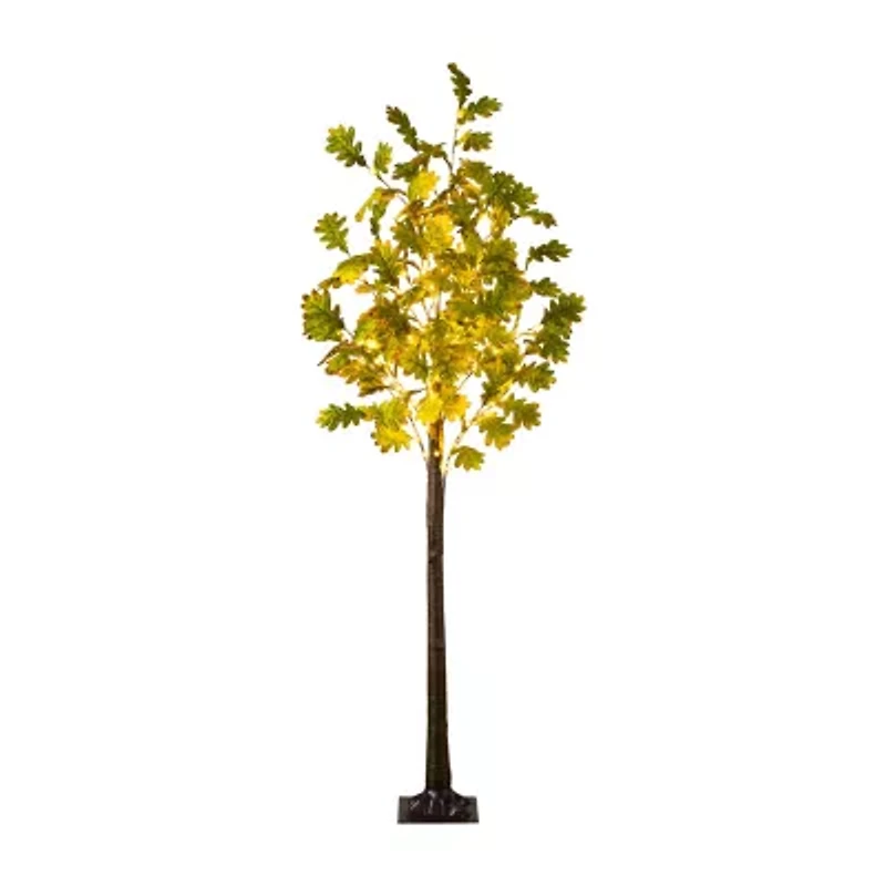 Nearly Natural 5ft Pre-Lit Autumn Oak Artificial Tree