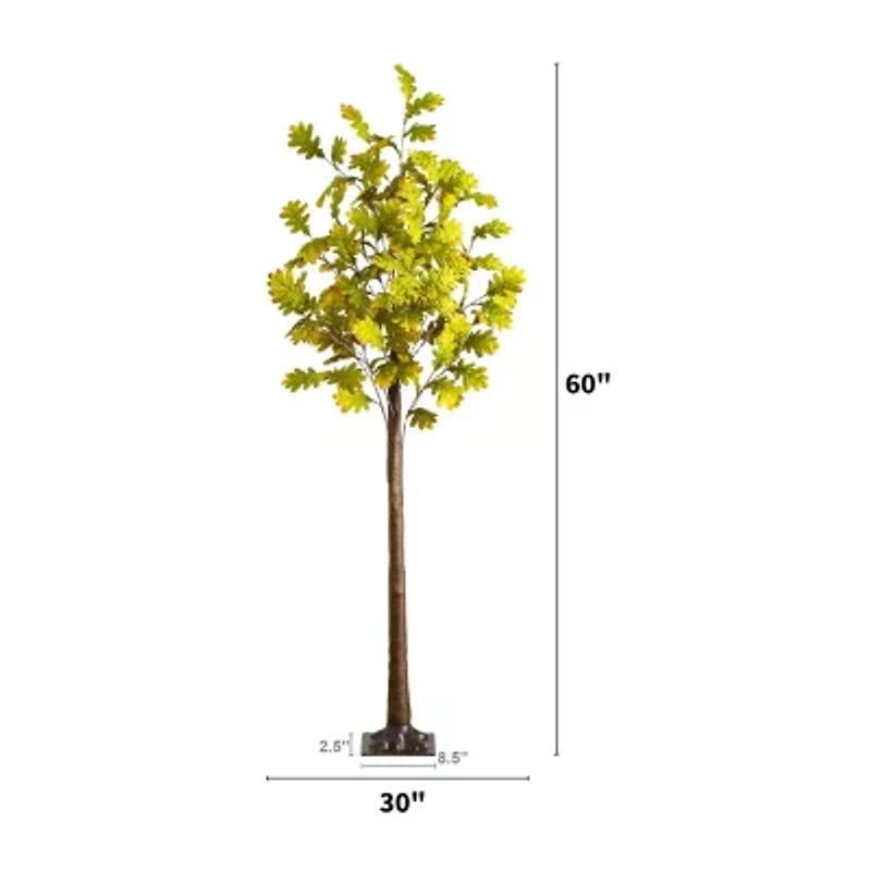 Nearly Natural 5ft Pre-Lit Autumn Oak Artificial Tree