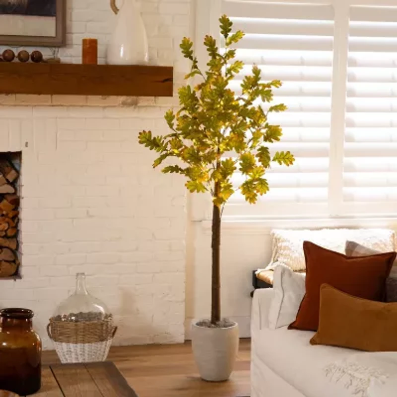 Nearly Natural 5ft Pre-Lit Autumn Oak Artificial Tree