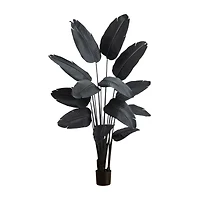 Nearly Natural 6ft Halloween Black Travelers Palm Artificial Tree