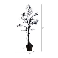 Nearly Natural 4ft Pre-Lit Halloween Twig Artificial Tree
