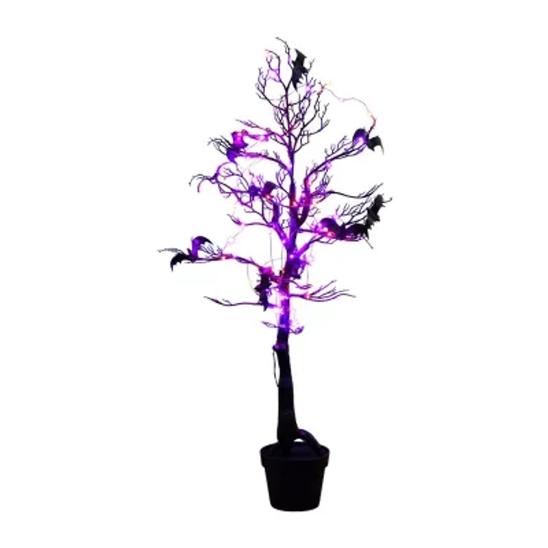 Nearly Natural 4ft Pre-Lit Halloween Twig Artificial Tree