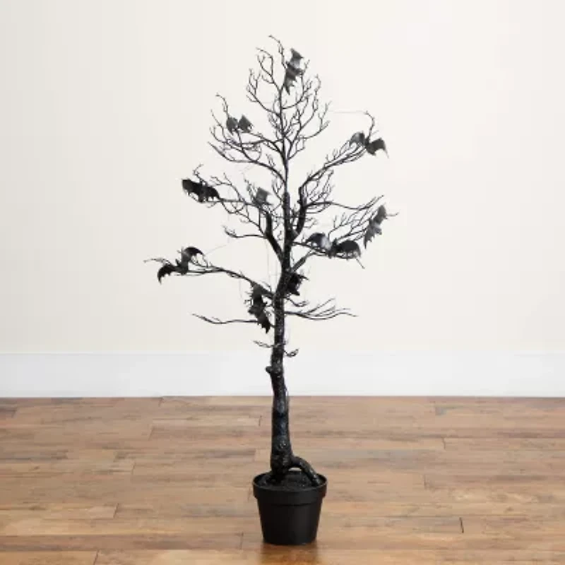 Nearly Natural 4ft Pre-Lit Halloween Twig Artificial Tree