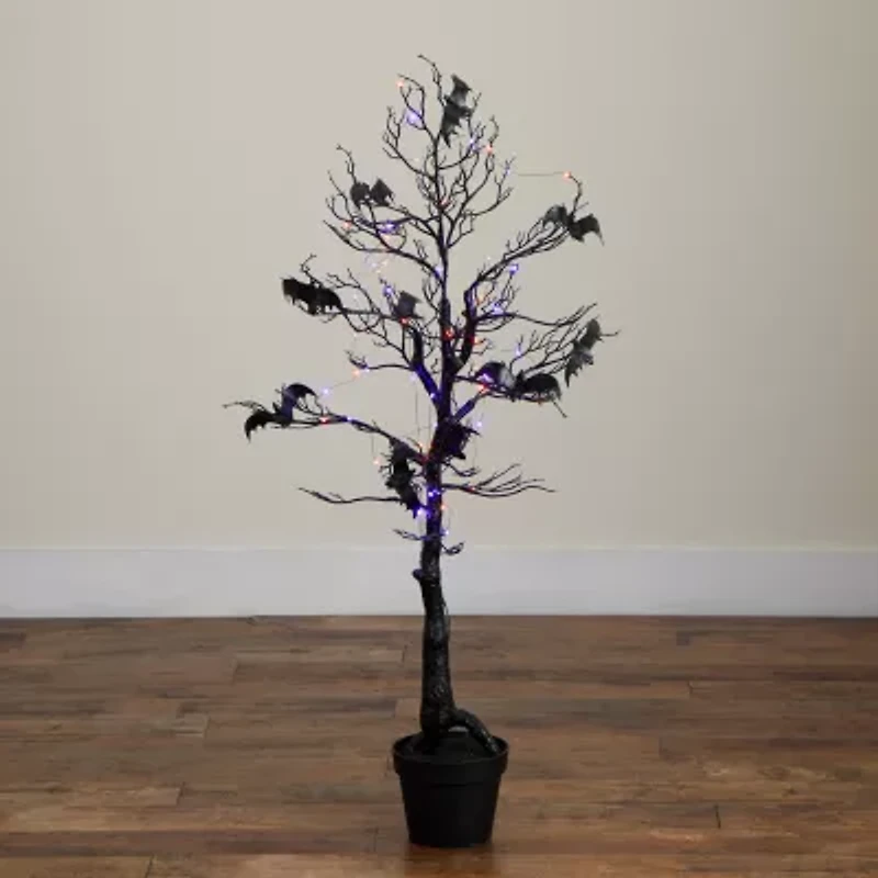 Nearly Natural 4ft Pre-Lit Halloween Twig Artificial Tree