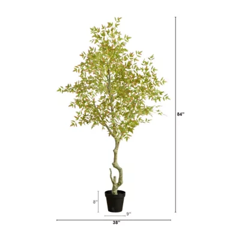 Nearly Natural 7ft Autumn Nandina Artificial Tree