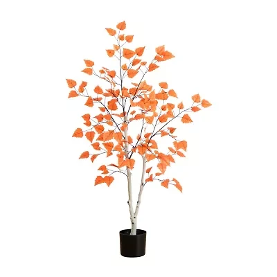 Nearly Natural 4ft Autumn Paper Birch Artificial Tree