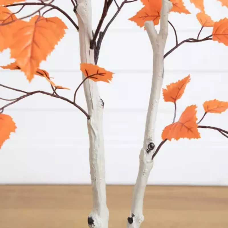 Nearly Natural 4ft Autumn Paper Birch Artificial Tree