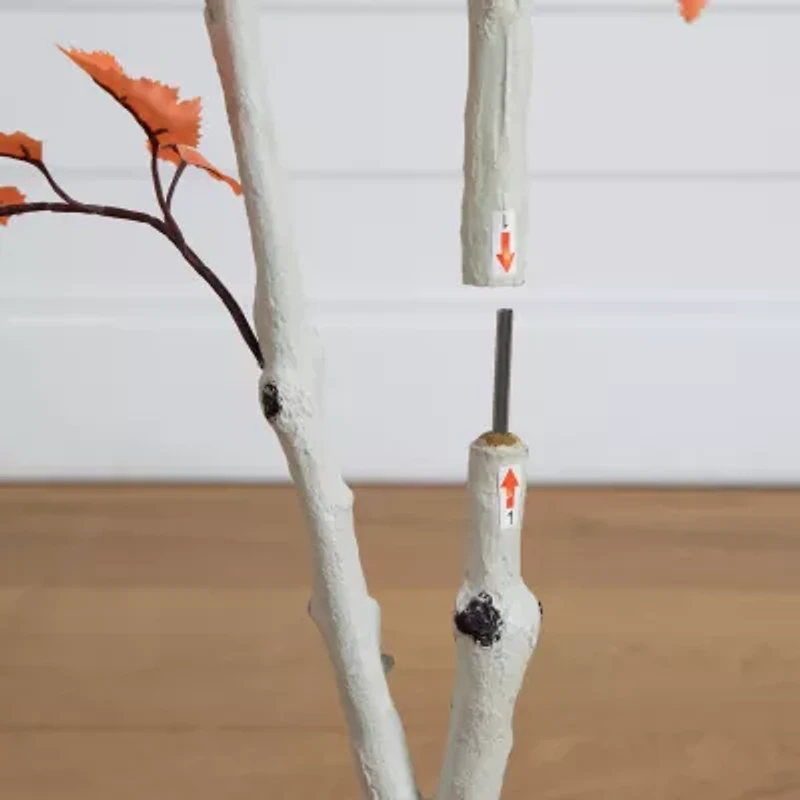 Nearly Natural 4ft Autumn Paper Birch Artificial Tree