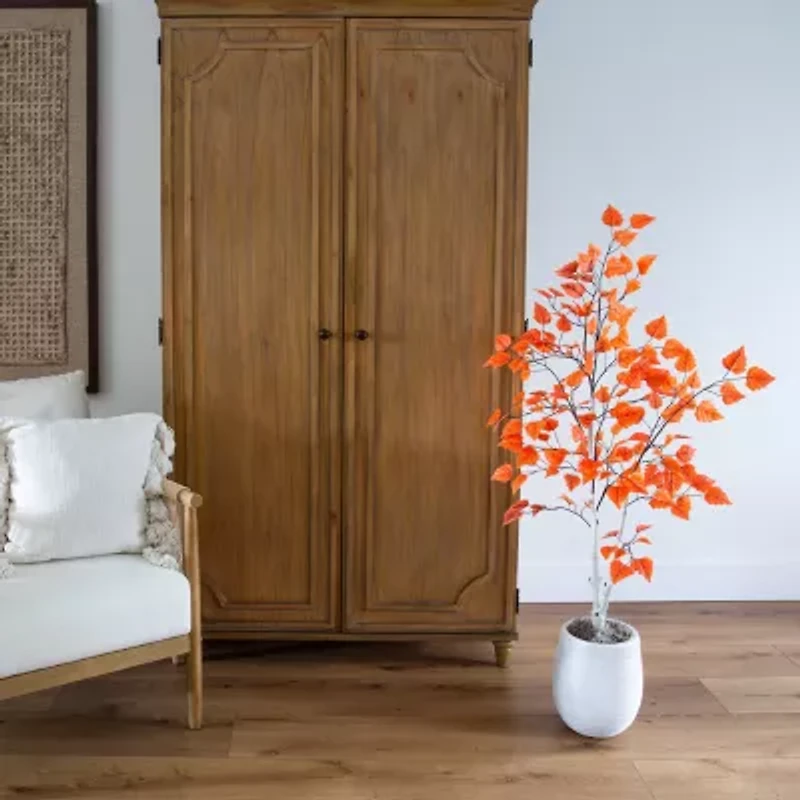 Nearly Natural 4ft Autumn Paper Birch Artificial Tree