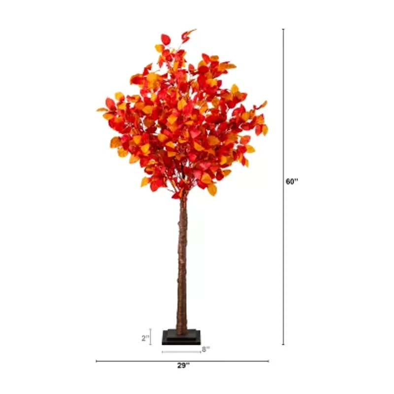 Nearly Natural 5ft Pre-Lit Autumn Artificial Tree