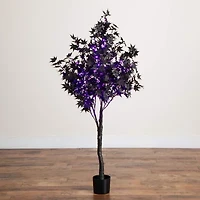 Nearly Natural 5ft Pre-Lit Black Maple Artificial Tree