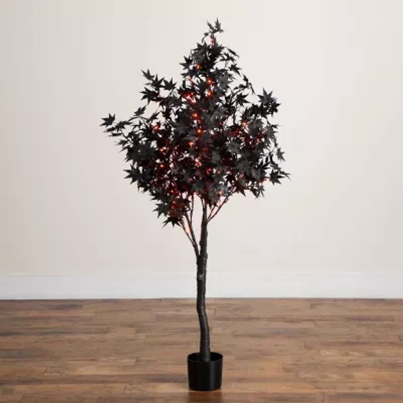 Nearly Natural 5ft Pre-Lit Black Maple Artificial Tree