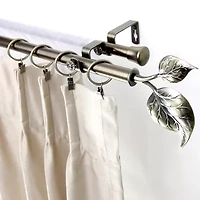 Rod Desyne Double 13/16" Adjustable Curtain with Ivy Finials